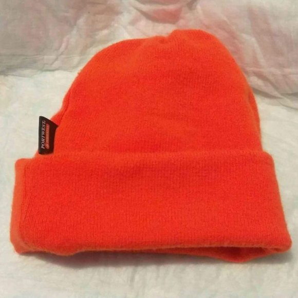 Winter Beanie Knit Cap Orange OSHA Work Lined Gorra Invierno Hoodie #000… - Picture 1 of 6